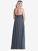 Alt View 2 Thumbnail - Silverstone High Neck Chiffon Maxi Dress with Front Slit - Lela