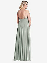 Alt View 2 Thumbnail - Willow Green High Neck Chiffon Maxi Dress with Front Slit - Lela