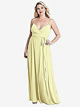 Alt View 1 Thumbnail - Butter Yellow Chiffon Maxi Wrap Dress with Sash - Cora