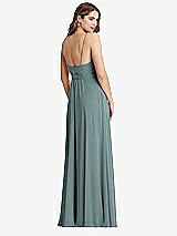 Rear View Thumbnail - Icelandic Chiffon Maxi Wrap Dress with Sash - Cora