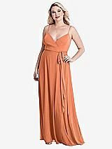 Alt View 1 Thumbnail - Sweet Melon Chiffon Maxi Wrap Dress with Sash - Cora