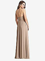 Rear View Thumbnail - Topaz Chiffon Maxi Wrap Dress with Sash - Cora