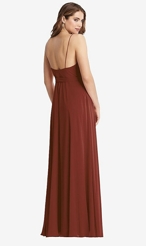 Back View - Auburn Moon Chiffon Maxi Wrap Dress with Sash - Cora