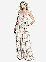 Alt View 1 Thumbnail - Blush Garden Chiffon Maxi Wrap Dress with Sash - Cora