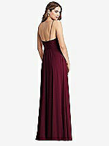 Rear View Thumbnail - Cabernet Chiffon Maxi Wrap Dress with Sash - Cora