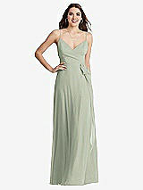 Front View Thumbnail - Celadon Chiffon Maxi Wrap Dress with Sash - Cora