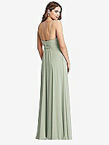 Rear View Thumbnail - Celadon Chiffon Maxi Wrap Dress with Sash - Cora