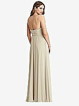 Rear View Thumbnail - Champagne Chiffon Maxi Wrap Dress with Sash - Cora