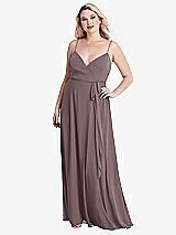 Alt View 1 Thumbnail - French Truffle Chiffon Maxi Wrap Dress with Sash - Cora