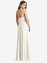 Rear View Thumbnail - Ivory Chiffon Maxi Wrap Dress with Sash - Cora