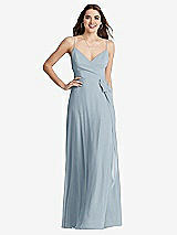 Front View Thumbnail - Mist Chiffon Maxi Wrap Dress with Sash - Cora