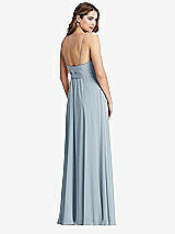 Rear View Thumbnail - Mist Chiffon Maxi Wrap Dress with Sash - Cora