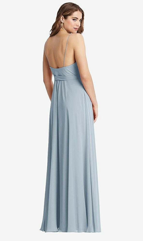 Back View - Mist Chiffon Maxi Wrap Dress with Sash - Cora