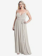 Alt View 1 Thumbnail - Oyster Chiffon Maxi Wrap Dress with Sash - Cora