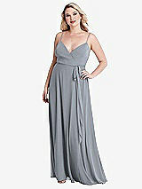 Alt View 1 Thumbnail - Platinum Chiffon Maxi Wrap Dress with Sash - Cora