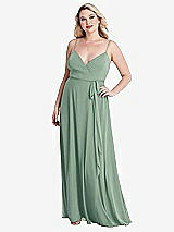 Alt View 1 Thumbnail - Seagrass Chiffon Maxi Wrap Dress with Sash - Cora