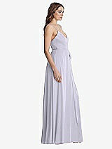 Side View Thumbnail - Silver Dove Chiffon Maxi Wrap Dress with Sash - Cora