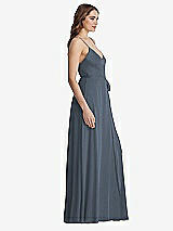 Side View Thumbnail - Silverstone Chiffon Maxi Wrap Dress with Sash - Cora