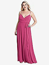 Alt View 1 Thumbnail - Tea Rose Chiffon Maxi Wrap Dress with Sash - Cora