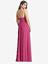 Rear View Thumbnail - Tea Rose Chiffon Maxi Wrap Dress with Sash - Cora