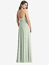 Rear View Thumbnail - Vintage Primrose Sage Chiffon Maxi Wrap Dress with Sash - Cora