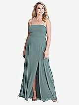 Alt View 1 Thumbnail - Icelandic Square Neck Chiffon Maxi Dress with Front Slit - Elliott