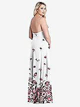 Alt View 2 Thumbnail - London Print Square Neck Chiffon Maxi Dress with Front Slit - Elliott