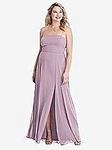 Alt View 1 Thumbnail - Suede Rose Square Neck Chiffon Maxi Dress with Front Slit - Elliott