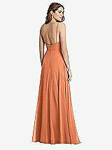 Rear View Thumbnail - Sweet Melon Square Neck Chiffon Maxi Dress with Front Slit - Elliott