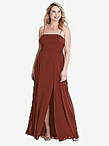 Alt View 1 Thumbnail - Auburn Moon Square Neck Chiffon Maxi Dress with Front Slit - Elliott