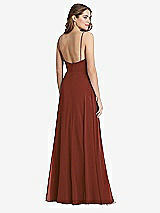 Rear View Thumbnail - Auburn Moon Square Neck Chiffon Maxi Dress with Front Slit - Elliott