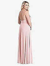 Alt View 2 Thumbnail - Ballet Pink Square Neck Chiffon Maxi Dress with Front Slit - Elliott