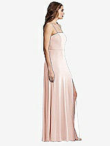 Side View Thumbnail - Blush Square Neck Chiffon Maxi Dress with Front Slit - Elliott