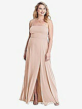 Alt View 1 Thumbnail - Cameo Square Neck Chiffon Maxi Dress with Front Slit - Elliott