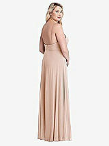 Alt View 2 Thumbnail - Cameo Square Neck Chiffon Maxi Dress with Front Slit - Elliott