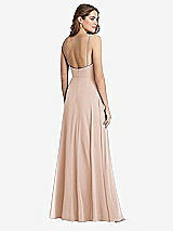 Rear View Thumbnail - Cameo Square Neck Chiffon Maxi Dress with Front Slit - Elliott