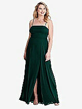 Alt View 1 Thumbnail - Evergreen Square Neck Chiffon Maxi Dress with Front Slit - Elliott