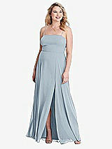 Alt View 1 Thumbnail - Mist Square Neck Chiffon Maxi Dress with Front Slit - Elliott