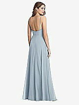 Rear View Thumbnail - Mist Square Neck Chiffon Maxi Dress with Front Slit - Elliott