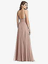 Rear View Thumbnail - Neu Nude Square Neck Chiffon Maxi Dress with Front Slit - Elliott