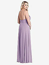 Alt View 2 Thumbnail - Pale Purple Square Neck Chiffon Maxi Dress with Front Slit - Elliott