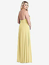 Alt View 2 Thumbnail - Pale Yellow Square Neck Chiffon Maxi Dress with Front Slit - Elliott