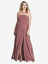 Alt View 1 Thumbnail - Rosewood Square Neck Chiffon Maxi Dress with Front Slit - Elliott