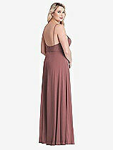 Alt View 2 Thumbnail - Rosewood Square Neck Chiffon Maxi Dress with Front Slit - Elliott