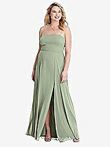 Alt View 1 Thumbnail - Sage Square Neck Chiffon Maxi Dress with Front Slit - Elliott