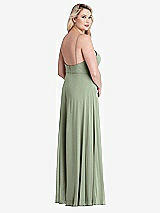 Alt View 2 Thumbnail - Sage Square Neck Chiffon Maxi Dress with Front Slit - Elliott