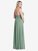 Alt View 2 Thumbnail - Seagrass Square Neck Chiffon Maxi Dress with Front Slit - Elliott