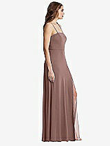 Side View Thumbnail - Sienna Square Neck Chiffon Maxi Dress with Front Slit - Elliott