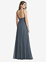 Rear View Thumbnail - Silverstone Square Neck Chiffon Maxi Dress with Front Slit - Elliott