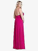 Alt View 2 Thumbnail - Think Pink Square Neck Chiffon Maxi Dress with Front Slit - Elliott